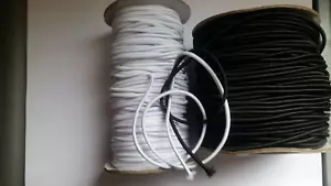 Strong Round Elastic Cord 2.5 mm Black White Bungee Shock Sewing Dress Bags Belt - Picture 1 of 1