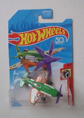 Hot Wheels 2018 HW Daredevils Mad Propz Plane 4/5- New 50th Anniversary - Image 1 of 4