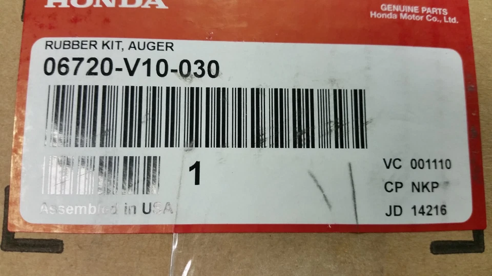 Honda 06720-V10-030 Rubber Paddles fits HS520 HS720 SNOWBLOWER with HARDWARE - Image 1 of 1