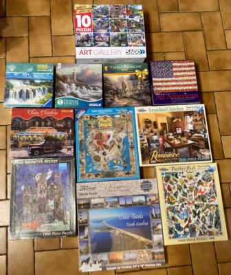 (Lote de 11) Cajas Sin Abrir Nuevos Rompecabezas De Varias Marcas Temas y Colores Foto 1 de 4