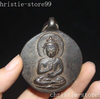 2.2  Tibetan Buddhism Temple Bronze Shakya Medicine Buddha Amulet Pendant • 26.10£