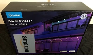 Govee Smart Outdoor String Lights 2 , 144ft RGBIC Outdoor Lights- H7039 OPEN BOX - Picture 1 of 4