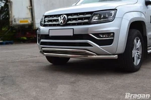 Double Spoiler Bar + Slim LEDs To Fit Volkswagen Amarok 2010 - 2016 Nudge Chin - Picture 1 of 7