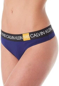 Calvin Klein Women's Plus 1981 Bold Cotton Thong Panty Purple Night 2X - Picture 1 of 1