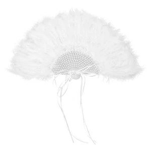 Wedding Plume Fan Bridal Handheld Fan for Women stage show fan - Picture 1 of 12