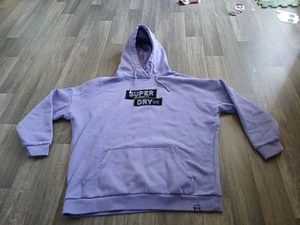 Superdry 90s Applique Style Hoodie Purple UK Size 14 Ladies - Picture 1 of 9