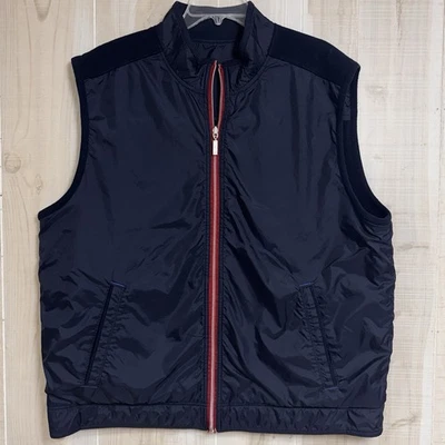 Tommy Bahama Mens Reversible Full Zip Puffer Vest Navy Blue XL Minimalist - Image 1 of 4