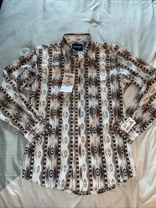 NWT Wrangler Youth Boy's Checotah Aztec Print Snap Button Shirt 112346231 - Picture 1 of 6
