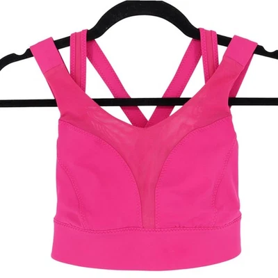 Lululemon Oxygen Sports Bra Womens Size 4 Pink Mesh Back Criss Cross Athletic - Image 1 of 4