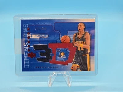 2003-04 Triple Dimensions 3-D Memorabilia Shooting Shirt /499 Reggie Miller HOF - Image 1 of 4