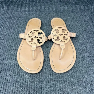Chanclas Tory Burch Miller Sandalia Charol Seashell Rosa Tanga Para Mujer’s 10 Foto 1 de 4