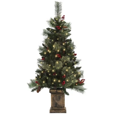 HOMCOM 1.2m Prelit Christmas Tree with 100 Warm White LED Lights and 8 Modes - Image 1 of 4
