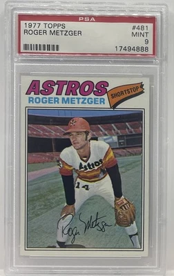 1977 Topps Roger Metzger #481 PSA 9 MINT ASTROS - Image 1 of 2