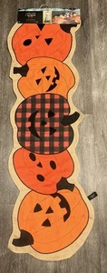 CYNTHIA ROWLEY Jute Table Runner HALLOWEEN Fall Pumpkins Trick Or Treat 15 X 48” - Picture 1 of 8