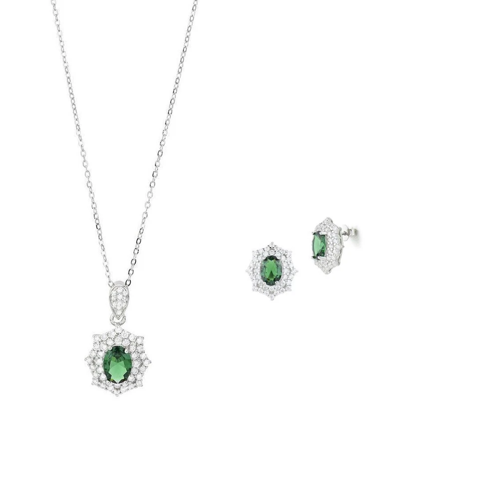 Boccadamo Collana o Orecchini Donna Argento 925 Cristallo Verde GR860V OR832V - Immagine 1 di 2