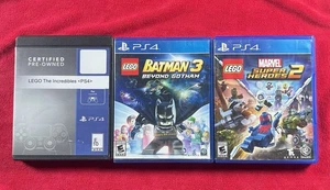 LEGO PS4 GAME LOT- 3 GAMES INCLUDED - Marvel, Incredibles, Batman 3 - Picture 1 of 2