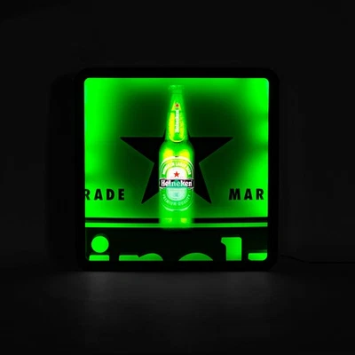 Heineken Bier LED Leuchtreklame Leuchte 40x40 cm inkl. Netzteil Kasten - Bild 1 von 4
