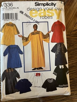 Adult, Teen Robes Choir Graduate Sewing Pattern Simplicity 7336 Design Your Own - Image 1 of 4