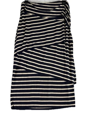 Falda Bailey 44 M Negra Crema Rayas Suave Jersey En Capas Columna Elastizada Preppy Foto 1 de 4