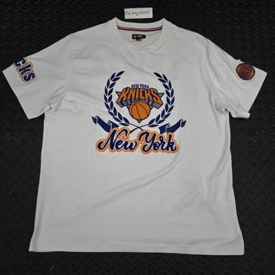 FISLL  Knicks New York NBA White Short  SleeveTee with Applique Men's Sz 2XL - Image 1 of 4