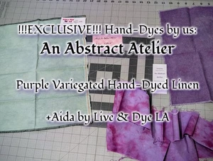 Handgefärbte Nadelspitze Aida/Leinen - hauseigen! Exklusiv! Handfärben + Live & Dye LA - Bild 1 von 8