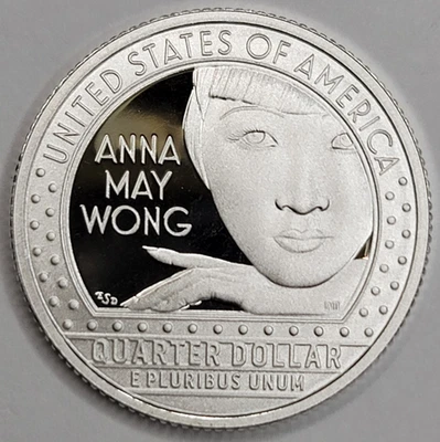 2022 S GEM PROOF DCAM ANNA MAY WONG .999 SILVER ATB QUARTER - Image 1 of 4