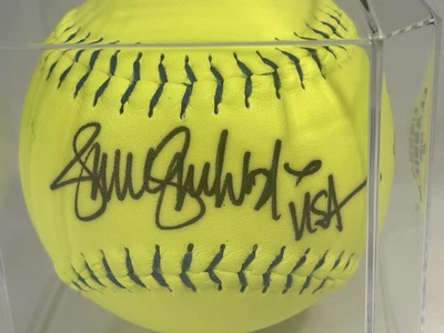 Softbol de cuero firmado por Jennie Finch Dudley Thunder Heat USSSA Foto 1 de 4