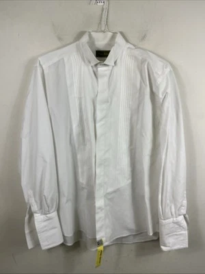 Victor Talbots Hombre Esmoquin Babero Camisa Puño Francés Blanco Botones Ocultos Talla 15.5 Foto 1 de 4