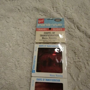 Diapositivas de recuerdo vintage GAF Pana-vue Capilla Transfiguración Alce Wyoming nuevas de stock - Imagen 1 de 5