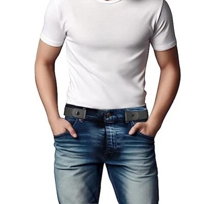 Cinturón elástico sin hebilla Cinturón invisible sin hebilla para pantalones - Imagen 1 de 4