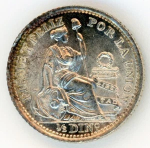 Peru - 1916 FG 1/2 Dinero Gem Unc - Picture 1 of 2
