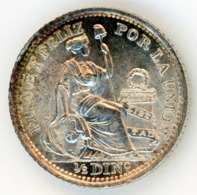Peru - 1916 FG 1/2 Dinero Gem Unc - Image 1 of 2