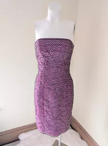Vintage Y2K Whimsygoth Dress Womens 0 Purple Fairy Core Strapless Pencil - Picture 1 of 16