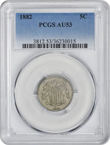 1882 Shield Nickel AU53 PCGS Cover