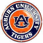 Auburn Tigers Embossed Metal 12" Circle Sign