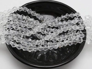100 pcs 6mm Faceted Bicone Bead Crystal Glass Beads~Clear Craft Jewelry Making - Imagen 1 de 5