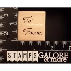 PAPER INSPIRATIONS RUBBER STAMPS C1201 SCRIPT TO & FROM GIFT PRESENT TAG #T16 - Picture 1 of 2