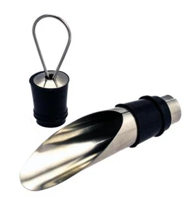 Weinausgießer KG01 Dekanter Weindekantierer mit Verschluss Stopfen aus Edelstahl - Picture 1 of 4