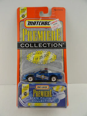 1998 Matchbox Premiere World Class Series 18 Nevada Highway Patrol Camaro Z-28 - Image 1 of 4