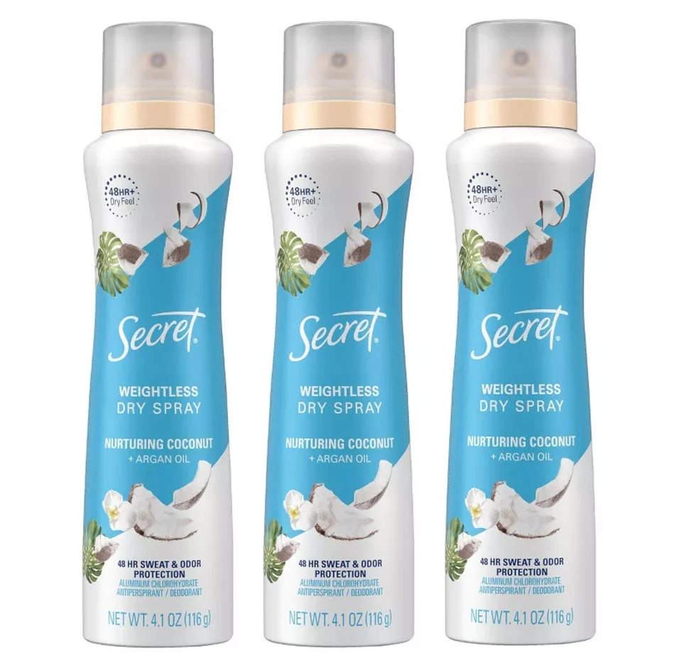 Secret Deodorant Dry Spray Nurturing Coconut 4.1oz -- (PACK OF 3) - Image 1 of 4