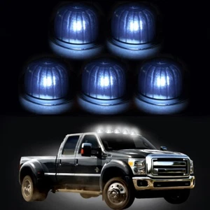 5x Roof Cab Marker Clearance Light Smoke Lens T10 White LED For CHevy/GMC New - Picture 1 of 10