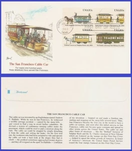 USA4 #2059-62 U/A FLEETWOOD FDC BL4 Street Cars - Bild 1 von 1