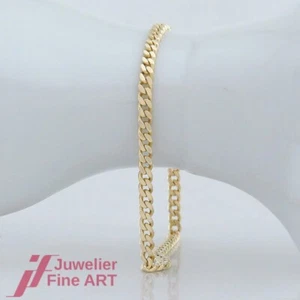 Armband - schönes Flach-Panzer-Muster - 14K/585 Gelbgold - ca. 21,0 cm lang - Bild 1 von 4