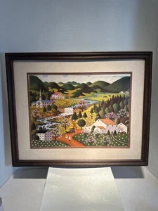 Charles Wysocki - Country Road - gerahmt Vintage - Bild 1 von 2