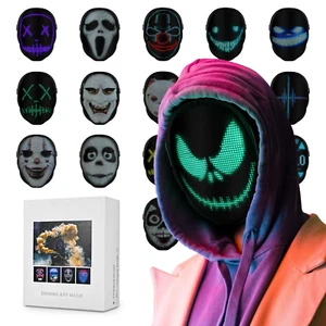 Led Mask with Bluetooth Programmable App,Shining Led Light up Face Mask for Adul - Picture 1 of 12