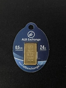 Alb Exchange 0.50 Gram 1/2 Gram 995 Gold Bar Sealed - Picture 1 of 2