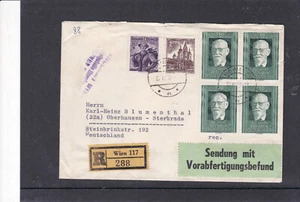 Schöner Reco Brief mit SELTENEM Aufkleber von Wien nach Deutschland 1958 - Picture 1 of 3