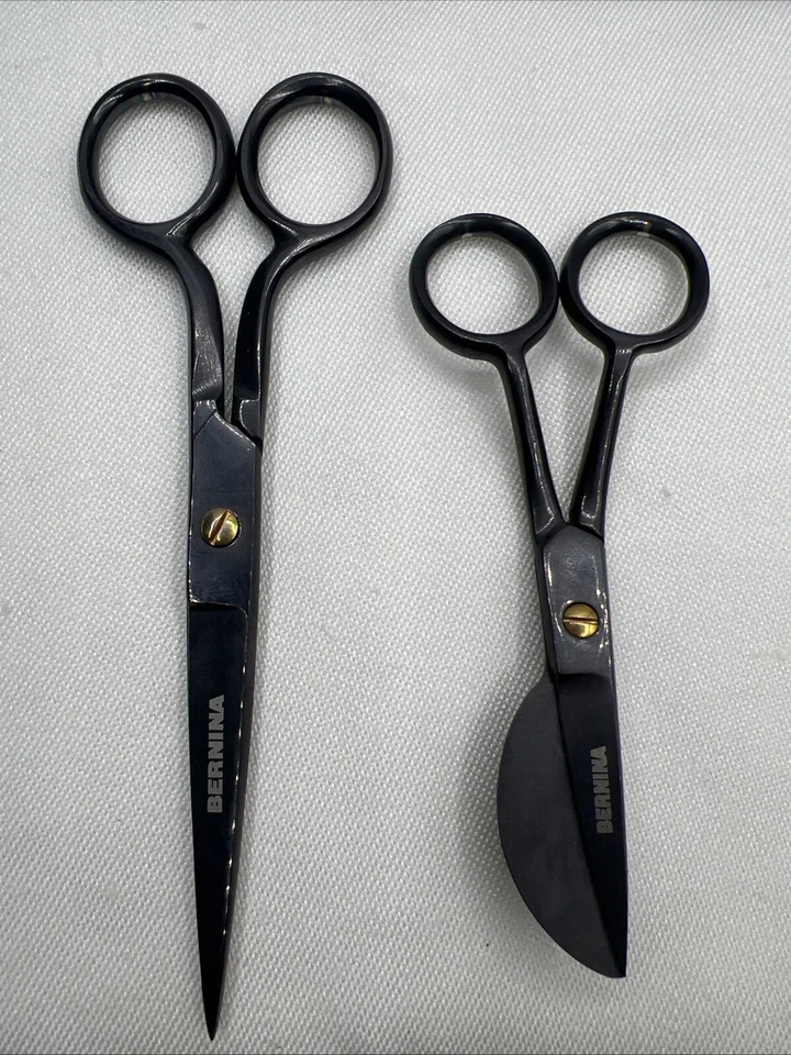 Bernina mini appliqué scissors 4-1/2” Duck Bill & Embroidery 6” Black Titanium - Image 1 of 4