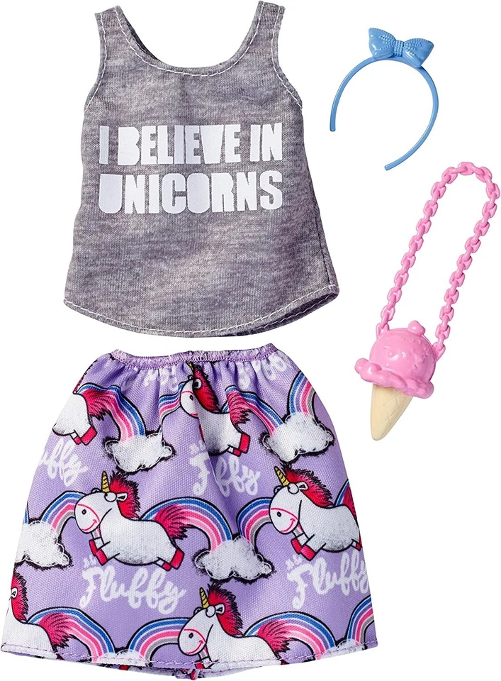 NEW Barbie Despicable Me Minion Unicorns Skirt Fashion Pack Accessories Mattel — 第 1/1 张图片