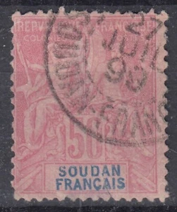 SOUDAN : RARE TYPE GROUPE 50c ROSE N° 13 AVEC JOLIE OBLITERATION ( DEFECTUEUX ) - Picture 1 of 2